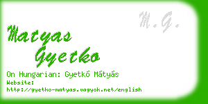 matyas gyetko business card